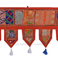 Vente en gros Porte murale faite à la main Porte fenêtre suspendue Banjara Vintage Broderie Ethnique Patchwork Porte Toran Bandhanwar Valance