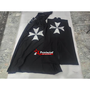 Manteau rouge des Templiers avec croix rouge brodée |   Cadeau promotionnel fait main avec logo personnalisé - Product Image 2