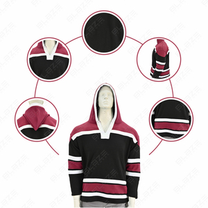 Sweat à capuche personnalisé avec logo Hockey Lace |   Pull en coton lourd 400 GSM |   Sweat-shirt de style streetwear professionnel pour le skate, vente en gros - Product Image 5