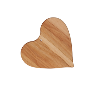 Beech Heart <b>Shaped</b> Cutting Board 25 cm, Colorful Wood Grain, Snack Serving Board, OEM Custom Logo - Product Image 1