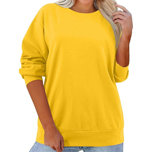 Robes pull-over amples à manches longues pour femmes, collection automne 2026, col rond, couleurs unies hiver, imprimé devant, style doudoune hiver - Product Image 1