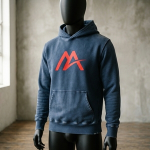 <b>Men's</b> <b>Navy</b> Blue Graphic Pullover Hoodie <b>Fleece</b> Sweatshirt Streetwear Fashion Casual Hooded Top Custom Wholesale OEM ODM Apparel - Product Image 4