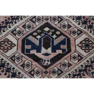 Alfombra Turca, Alfombra Vintage de 3.2x8.6 pies, Alfombra Marroquí de Lana Azul Marrón - Product Image 5