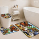 Ensemble de tapis de salle de bain imprimés sur mesure pour salle de bain, rideau de douche antidérapant, tapis de bain - Product Image 4