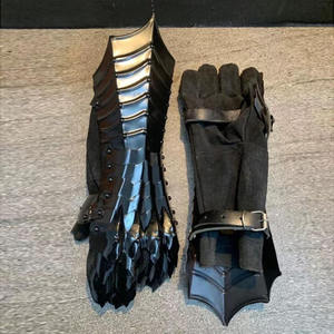 Paire de gants gantelet en acier armure de chevalier médiéval poli pour Costume d'Halloween ou pour LARP - Product Image 3
