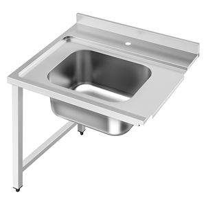 Mesa de entrada para lavavajillas comerciales con fregadero para lavavajillas de paso - 800 mm - Lado izquierdo - para DSHI1080WD - Product Image 4