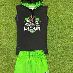 Tenues de football américain 7v7 personnalisées 100 % polyester imprimées par transfert thermique, respirantes, légères et anti-humidité - Product Image 5