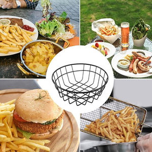 Panier en fer pour décoration de table de mariage, forme ronde finie en noir, design unique, panier de rangement polyvalent, déco pour gâteaux d'anniversaire - Product Image 5