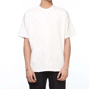 T-shirt surdimensionné vintage pour hommes personnalisé en gros pour le printemps été lourd 100% coton coupe ample tissu en jersey motif uni - Product Image 1