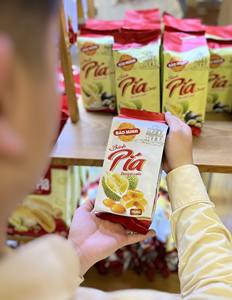 Gâteau vietnamien au durian Pia, fabriqué à partir de fruits de durian frais, 100% naturel, garniture au durian biologique, sans sucre, faible en glucides, emballage en sachet - Product Image 6