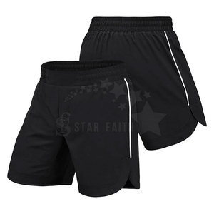 Venta al por mayor de poliéster ligero transpirable hombres Jiu Jitsu Kimono MMA pantalones cortos logotipo impreso personalizado en la parte delantera para el entrenamiento - Product Image 4