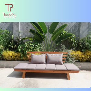 Modern Acacia Solid <b>Wood</b> <b>Daybed</b> Bench Comfortable Outdoor Furniture for Parks Hotels & Malls-Thinh Phu Furniture - Product Image 6
