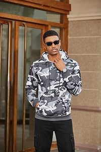 เสื้อฮู้ดผู้ชายผ้าฝ้าย100% ทางการสีทึบระบายอากาศได้แบบกระเป๋าทรงพอดีตัวเหมาะสำหรับฤดูหนาว - Product Image 3