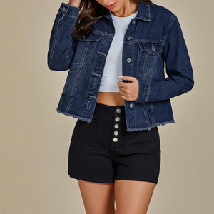 Chaqueta vaquera de manga larga para mujer, chaqueta vaquera de Color sólido para adultos, ropa informal para mujer, chaqueta vaquera de estilo moderno para mujer - Product Image 5