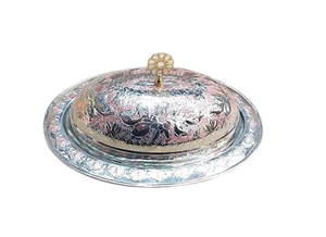 Beurrier de service en acier inoxydable avec travail martelé Beurrier de cuisine de luxe de qualité personnalisée - Product Image 6