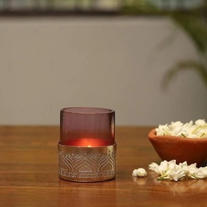 Heavy Metal Candlestick Stand with Unique Design for Dinner Room Wood Candleholders <b>Lanterns</b> Candle Jars - Product Image 2