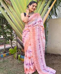 BOLLYWOOD GEORGETTE IMPRESO DIGITAL LISTO PARA LLEVAR SAREE CON BLUSA DESCOSADA ROPA DE NOVIA PRECIO AL POR MAYOR ROPA ÉTNICA - Product Image 2