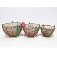 Ensemble de pots de fleurs suspendus décoratifs modernes faits à la main en plastique PE Artex Dong Thap multi-tailles pour l'utilisation en jardin et le rangement à domicile