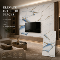 Panneau mural en PVC à texture de pierre MORLENX, en marbre gris naturel, avec revêtement UV, haute brillance, matériau décoratif d'intérieur
