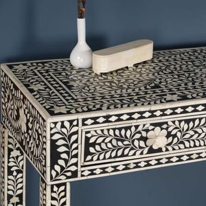 Mesa de consola con incrustaciones de hueso de diseño floral moderno, los últimos muebles laterales para el hogar con la mejor mesa con incrustaciones de hueso de color - Product Image 2