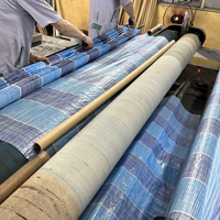 Bâche en PE imperméable de grande capacité, haute durabilité, couleur rayée, réutilisable