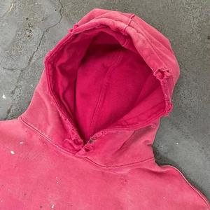 Logo de sérigraphie zippé lavé à l'acide personnalisé 450GSM Heavyweight Vintage Faded Boxy Fit Acid Wash Distress Hoodie - Product Image 6