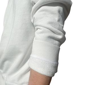 Sweat-shirt en molleton blanc pour homme 100% coton biologique de luxe pré-rétréci certifié GOTS Coupe classique Pull - Product Image 5