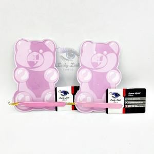 Plateau à cils personnalisé Lash Tiles Bear, modèle 11005, couleur violette, outils d'extension de cils en gros avec emballage disponible - Product Image 3