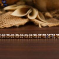 Pulsera de tenis con diamantes cultivados en laboratorio de 5.39 CT, corte brillante redondo, oro amarillo de 18K, engaste de garra chapado en rodio, joyería certificada IGI