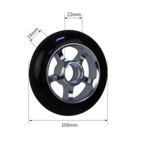 100*24mm Skis à roulettes Roues de patin à noyau en aluminium 2 # Vitesse rapide 3 # Skis à roulettes en caoutchouc Nude 100MM <span class=keywords><strong>Roue</strong></span> de <span class=keywords><strong>ski</strong></span> à roulettes - Product Image 5