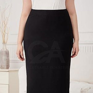 Plus Size Straight Cut <b>Skirt</b> Women Breathable Casual <b>Skirt</b> Women Plus Size Straight <b>Skirt</b> <b>Elastic</b> Waist Comfortable - Product Image 2