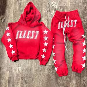 Traje de chándal recortado con estampado de lavado ácido Vintage unisex, ropa de calle personalizada, pantalones de chándal acampanados, Conjunto de sudadera con capucha, directo de fábrica - Product Image 1