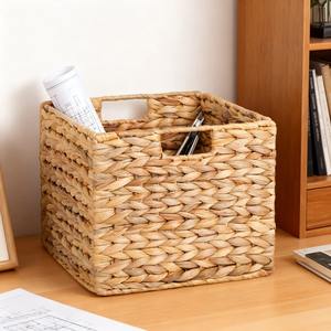 <b>Square</b> water hyacinth <b>basket</b> Handmade Storage <b>Basket</b> Wholesale eco-friendly Made in Vietnam - Product Image 3