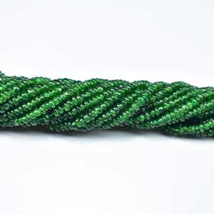 Natural Tsavorite Smooth Rondelle Gemstone Beads Strands String 2-3mm Rondelle Beads Lot para la fabricación de collares de joyería a granel - Product Image 5
