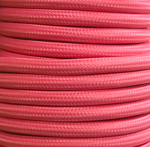 Bobina da 15 metri di cavo tessile decorativo, rosa opaco (CIR62CM36) - Product Image 1