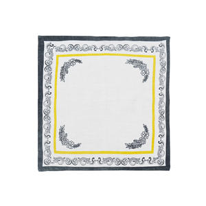 Vente en gros de serviettes de table en lin 100% pour Cocktail, tissu à la main, design fantaisie, bordures, tissu imprimé jetable pour les mariages à domicile - Product Image 1