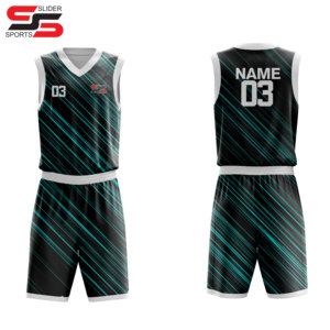 Vente directe en usine de logo personnalisé sublimation vente en gros uniformes de basket-ball mode noir séchage rapide uniformes de basket-ball pour hommes - Product Image 4