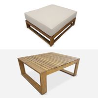 Ensemble de canapés de jardin 5 places Cameron Modern Outdoor Villa Hotel, table et chaises en teck massif, coussins imperméables pour salon