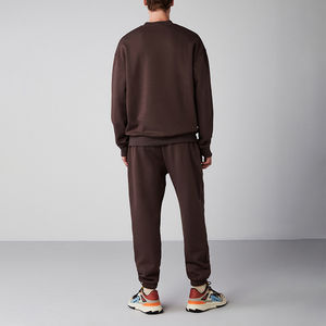 ชุดวอร์มผ้าฝ้าย100% มีฮู้ดและกางเกงวอร์มพิมพ์ลายนูนสำหรับผู้ชาย - Product Image 6