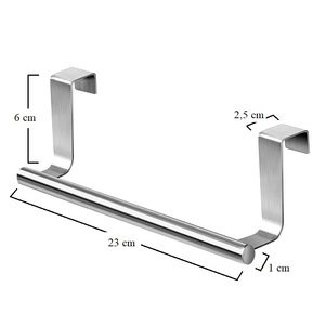 23cm portasciugamani in acciaio inox porta organizzatore per bagno cucina appesa barra di supporto per asciugamani e stracci - Product Image 2