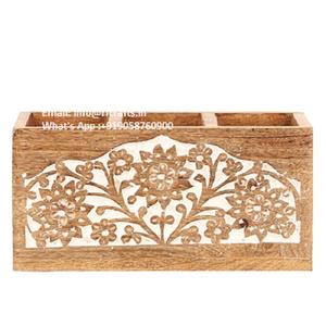 เครื่องใช้บนโต๊ะอาหารไม้ไผ่แบบตั้งได้3ช่องกล่องใส่เครื่องใช้บนโต๊ะอาหารแบบไม้สำหรับห้องครัวร้านอาหาร - Product Image 2