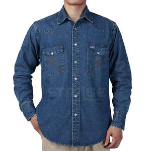 Camisa de Mezclilla para Hombre con Diseño Pulido y Tacto Suave, Estilo Clásico, 100% Algodón, Tejido Transpirable, Textura Suave y Ecológica - Product Image 3