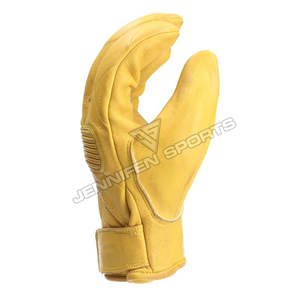 ถุงมือแข่งรถมอเตอร์ไซค์แบบเต็มนิ้วทำจากหนังวัวแท้เรียบติดป้ายโลโก้ตามสั่งด้านในบุขนแกะ - Product Image 2