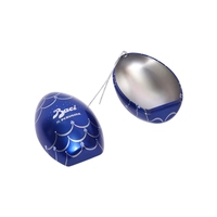 Boîte en métal de luxe en forme d'œuf avec cintre, logo personnalisé et impression couleur intégrale, boîte cadeau