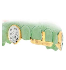 Grillz personnalisé 2 dents avec crocs Grillz opale blanche/925 Silver Slugs Grillz - Product Image 3