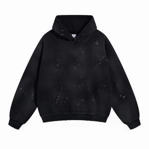 Sweat à capuche vieilli de qualité supérieure Design personnalisé Vêtements d'hiver décontractés à bas prix brodés de motifs solides - Product Image 5