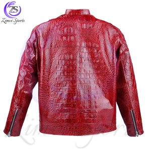 แจ็กเก็ตหนังพียูสำหรับเล่นกีฬา Zimvi เสื้อแจ็กเก็ตแขนยาวสีแดงสวมใส่สบายทันสมัยทนทาน - Product Image 3