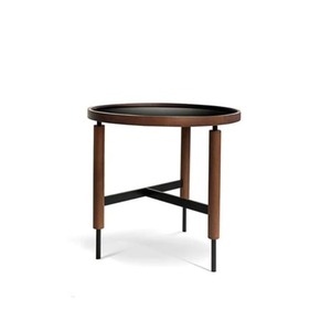 Round metal iron <b>side</b> <b>table</b> with durable powder coated finished for indoor and <b>outdoor</b> spaces including patio and balcony - Product Image 1