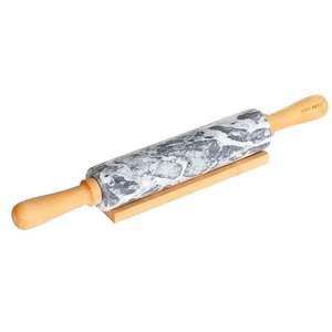 Kitchen Baking Pastry Tools Polished Natural <b>Marble</b> <b>Rolling</b> <b>Pin</b> With Wooden Cradle Stone <b>Marble</b> <b>Rolling</b> <b>Pin</b> With Wood Base - Product Image 1