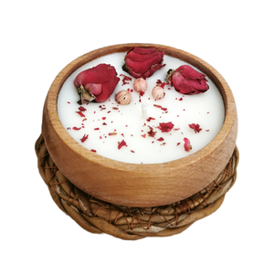 Bol à pâte en bois décoratif Bougies ménagères avec cire de soja Bougie pour Noël Décoration de la maison Bougie à pâte bol - Product Image 2